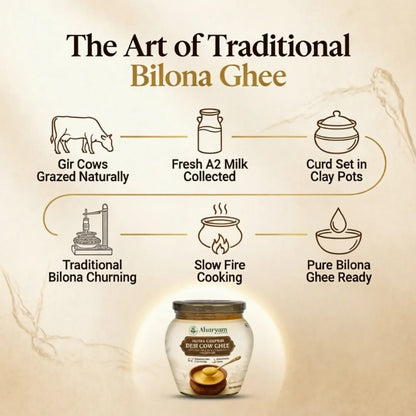 A2 Gir Cow Curd Churned Ghee - Aharyam Foods