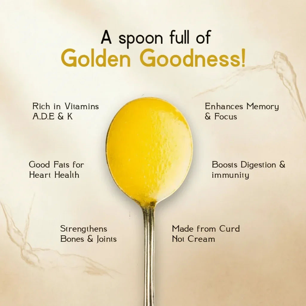 A2 Gir Cow Curd Churned Ghee - Aharyam Foods