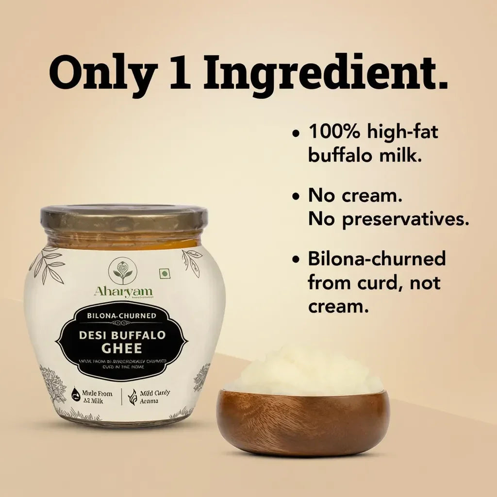 Bilona Churned Desi Buffalo Ghee - Aharyam Foods