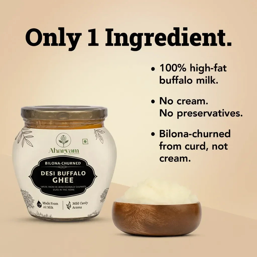 Bilona Churned Desi Buffalo Ghee - Aharyam Foods