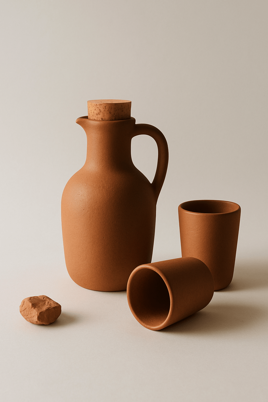 Terracotta Jug & Glass Set - Aharyam Foods